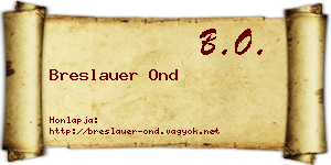 Breslauer Ond névjegykártya